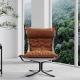 Leisure Ergonomic Brown Leather Lounge Chair Modern Leisure Chair