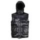 Men's Lightweight Puffer Vest With Detachable Hood Zipper Sleeveless