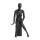 Matte Female Full Body Mannequin Black Sitting Posture For Photography Studios