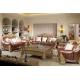 Luxury Sofa sets by Beech wood craft design in golden color painting and Imported Italy Leather for Villa living rooms