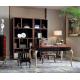 Luxury Furniture Home office Bookcase cabient and Writing desk in Ebony wood glossy painting with Office chairs