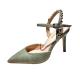 YTH002 Sandals Women'S Summer Fashion Pointed Stiletto Heels With Rhinestones And Bright Diamonds Snake Pattern High Hee