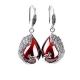 Thai Sterling Silver Red Chalcedony Drop Retro Earrings (E170619RED)