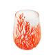 Egg Shaped 500ml Crystal Wine Glass With Embossed Red Corals