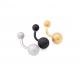 Belly button ring matt silver gold black navel ring two balls barbell body piercing jewelry free sample