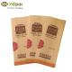 VMPET Coffee Beans Kraft Paper Packaging Bags / Vertical Corners Coffee Bags With Valve