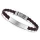 Tagor Stainless Steel Jewelry Super Fashion Silicone Leather Bracelet Bangle TYSR001