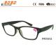 New arrival and half rim hot sale plastic reading glasses,metal parts on the frame