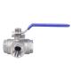 Household Usage Stainless Steel Tee Type Three Way Ball Valve with Threaded Connectio