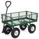 Heavy Duty Mesh Metal Green Garden Cart Barrow Utility Trolley for Your Tool Projects