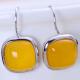 925 Sterling Silver Square Yellow Chalcedony Dangel Earrings (XH052420W)