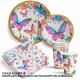 Birthday Party Decoration Festival Tableware Paper Plates Cups Purple Butterfly Party Supplies