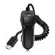 ABS PC Hybrid Car Phone Charger Adapter Elastic Charging Cable With Lighting Port