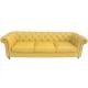 Classic Style Yellow Leather Chesterfield Sofa Office Living Room