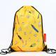 Full Color Printed Yellow 210D Nylon Sports Drawstring Bag
