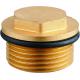 6002 Manifold Parts Brass Stopper With Prolonged External Threads And Self Sealing O Ring