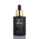 Custom Cosmetic Serum Bottle Black Gold Frosted Flat Shoulder Dropper Bottle