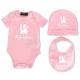 Newborn Baby Clothes Soft Knit Short sleeves boutique Unisex Plain 3pcs Baby Clothing Sets