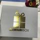 Gold Custom Printed Packing Boxes Gift White Hot Stamping Cardboard Mounted
