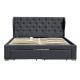 Plywood Linen Fabric Winged Ottoman Storage Bed Double Size