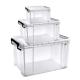 60L 120L Big Transparent Plastic Storage Box Clear Bins For Organizing
