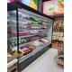 Supermarket Wall Mounted Refrigerator Multideck Open Display Chiller With Night Curtain