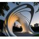 Metal Outdoor Modern Art Sculpture Abstract Painted For Building Decoration