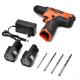Double Battery Power Screw Drivers 12V Cordless Electric Power Drill 25N.M 18+1