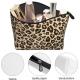 Leopard Print Makeup Bag Zipper Pouch Large Capacity Toiletries Cosmetic Bag Pouch