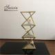 ZT-535 Saixin triangle gold metal flower stand for wedding table centerpieces