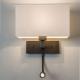 Square cloth shade bed wall light & inside wall reading light headboard wall light for guest room