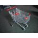 Europe Style 100L Supermarket Shopping Carts With clear lacquer and 4 swivel flat casters