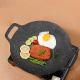 Non Stick Cast Iron Camping Round Frying Pan Pre Seaoned For Outdoor And Kitchen