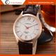 065A Fashion Business Watch Quartz Watches Rose Gold Silver Stainless Steel Leather Watch