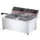 Restaurant 11L 11L Industrial Double Electric Deep Fryers with Heating Protection Function