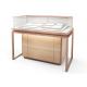 Brush Rose Gold Jewelry Display Cases / Retail Display Fixtures With LED Strip Light