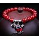 Red agate pony charm bracelets, gemstone beaded bracelets, carnelian stretch bracelet
