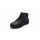 Antistatic Black Leather Safety Shoes With Wide Steel Toe Cap / Steel Plate