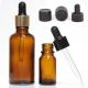 Luxury 1oz 2oz 20ml 30ml 50ml Cosmetic Empty Flat Shoulder Serum Essential Oil Glass Dropper Bottle