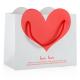 Heart Shape Retail Paper Shopping Bags / Promotional Gift Bags With Cotton Rope Handle
