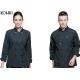 Personalized Chef Cook Uniform , White / Black Chef Coats With Double Breasted Stripe