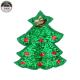 Green / Red Sequin Christmas Patches ,  Eco Friendly Christmas Tree Iron On Patch