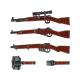 Mosin nagant kar98k guns cluster grenades set model mini figures WW2 military weapons building blocks