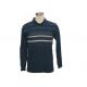 Soft Mens Pique Polo Shirts , Mens Long Sleeve Polo T Shirts With Flat Knit Collar