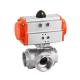 Stainless Steel DN8-DN65 Pneumatic Three Way Ball Valve with Double Acting Actuator