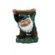 Decorative Gnome Lifting Resin Water Fountain , Outdoor Bird Bath For Yard