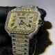 OEM Bust Down Moissanite Watch Yellow Gold Bling Iced Out Watch Hand Setting