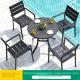 Round Patio Garden Table And Chairs With Aluminium Frame For Restaurant Courtyard