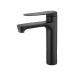 Single Hole matte black sink faucet Brass Material Polished Surface Finish