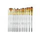 15 Synthetic Short Handle Art Body Paint Brushes for Acrylic , Oil  Gouache  & Face Painting